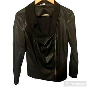 Motorcycle Style Mote leather lightweight black Zip Up jacket size Med New